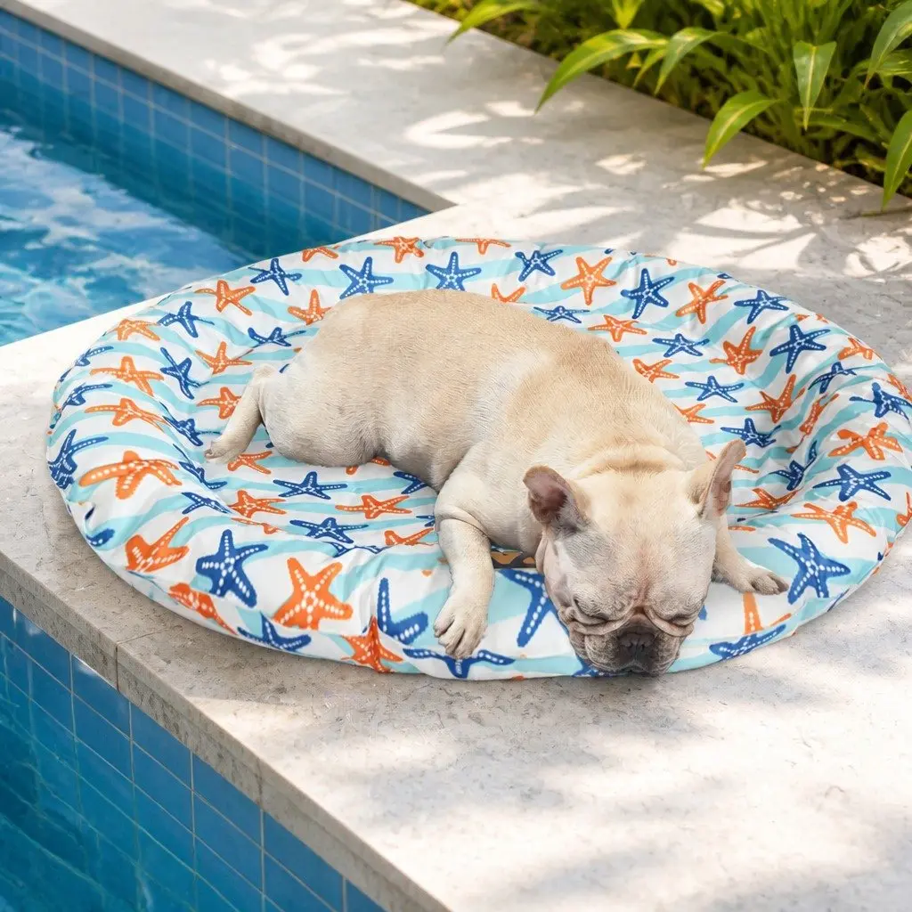 Pet Cooling Mat PVC Large Waterproof Self-Cooling Gel Pad with Bolster