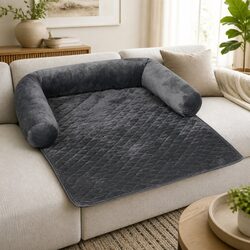 Large Anti-Slip Dog Sofa Cover with Removable Bolster