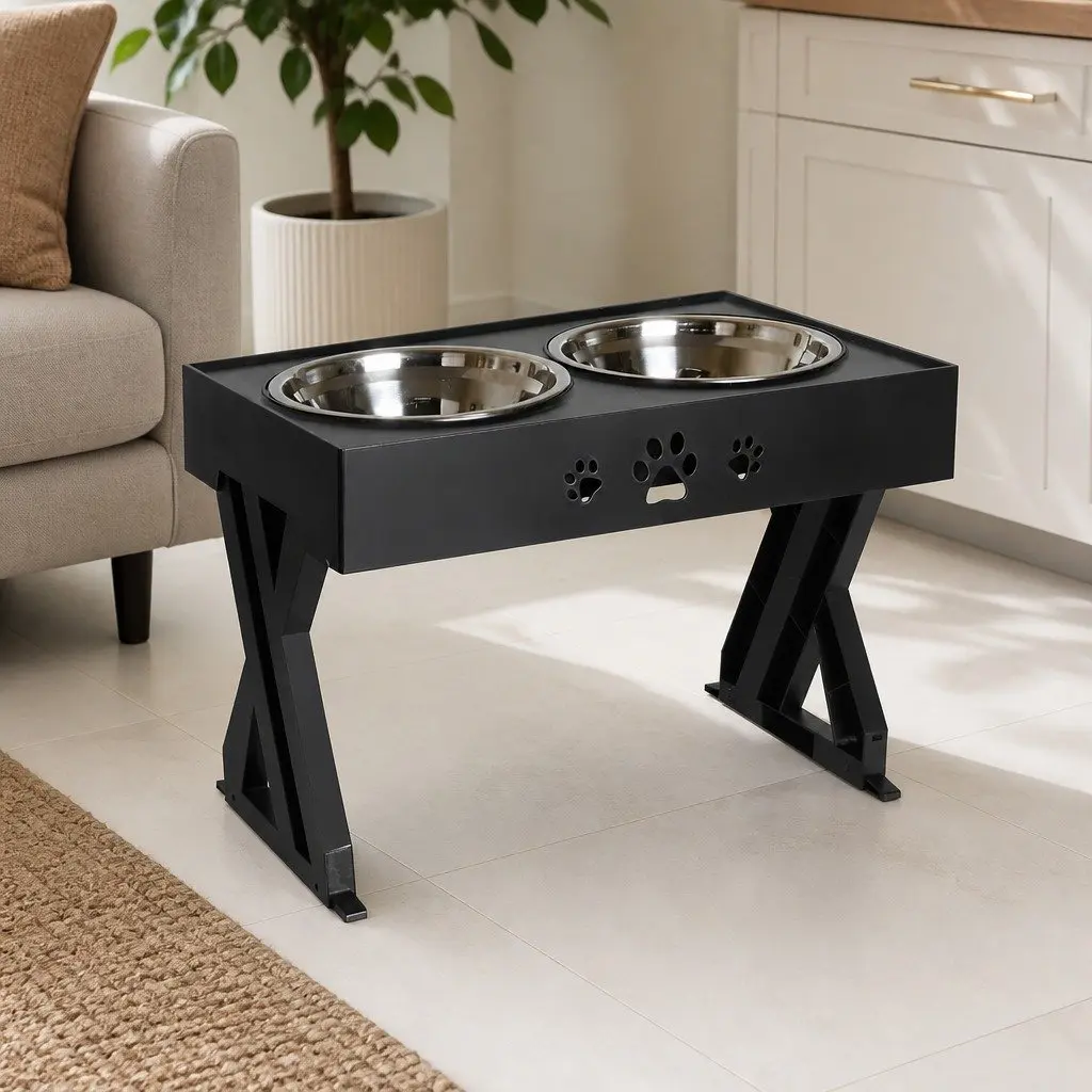 Elevated Pet Feeder with Adjustable Bowls for Comfort