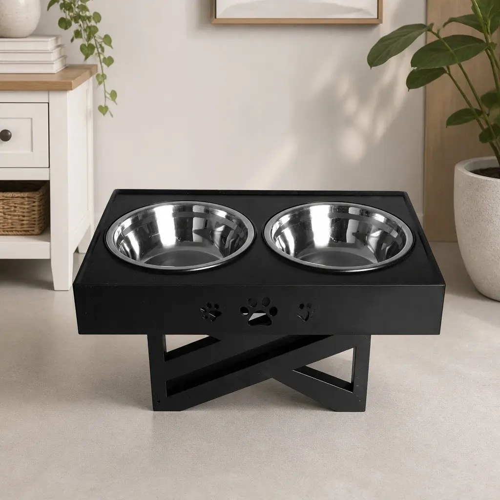 Elevated Pet Feeder with Adjustable Bowls for Comfort