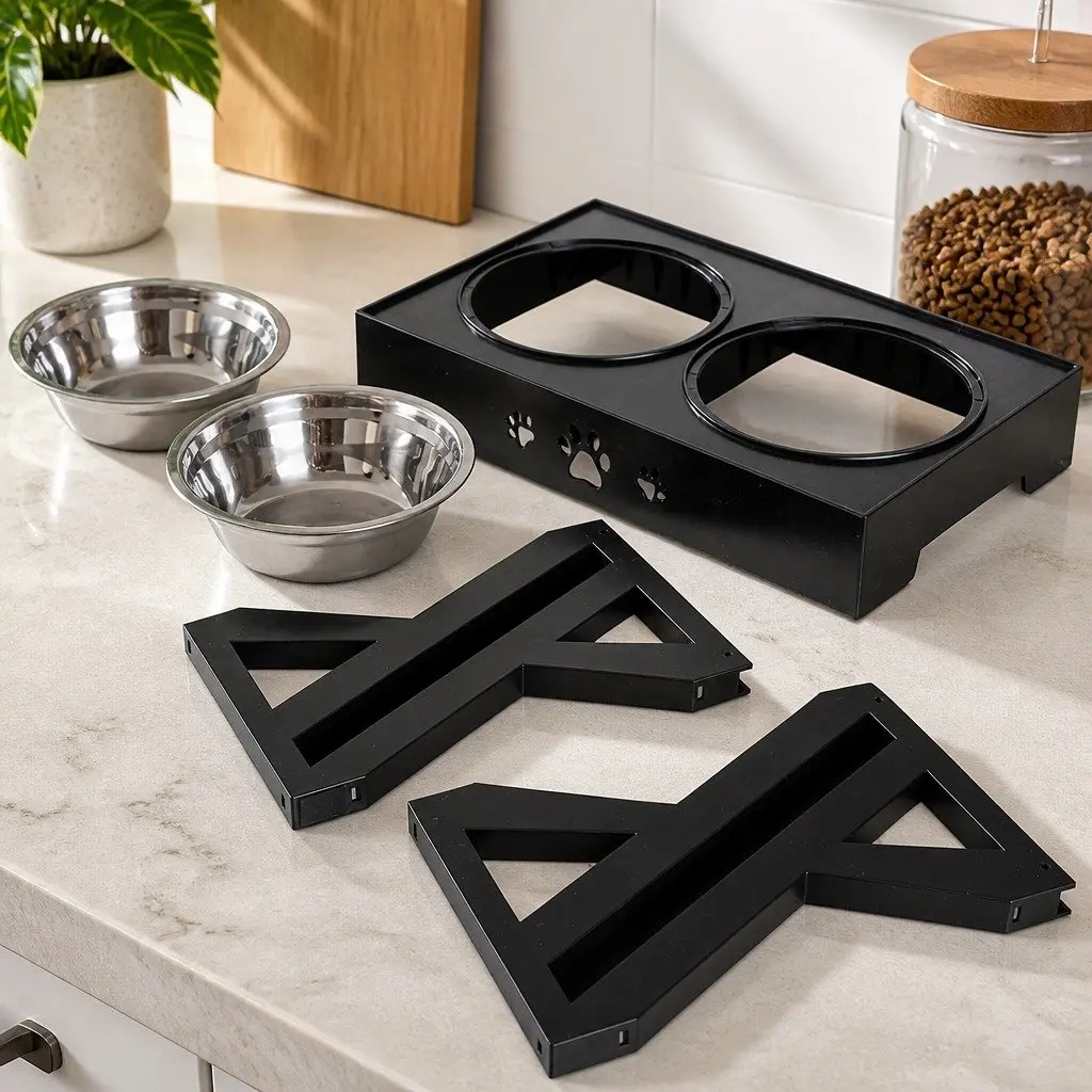 Elevated Pet Feeder with Adjustable Bowls for Comfort