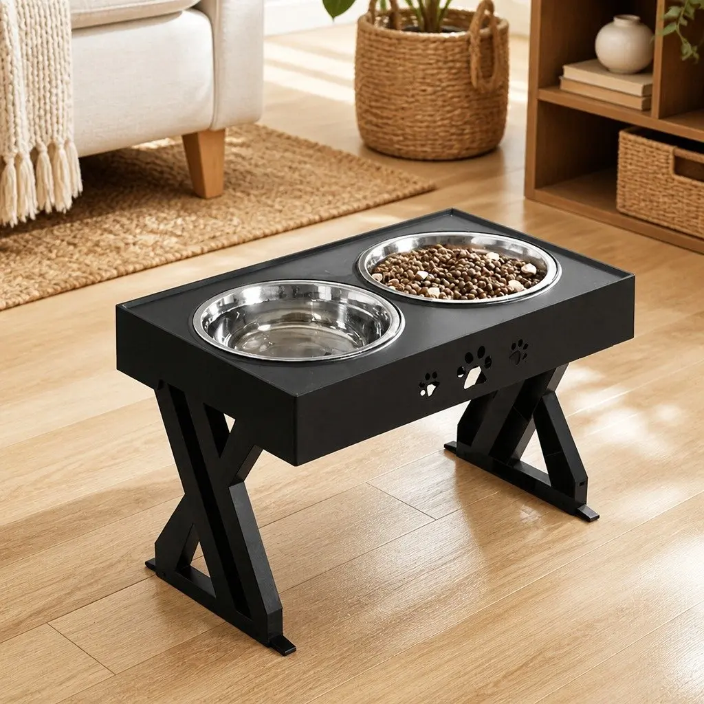 Elevated Pet Feeder with Adjustable Bowls for Comfort