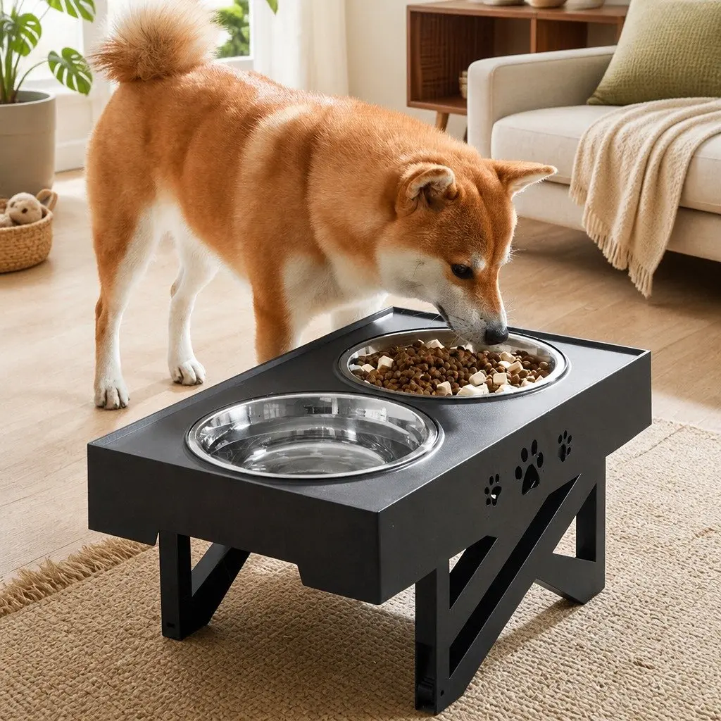 Elevated Pet Feeder with Adjustable Bowls for Comfort