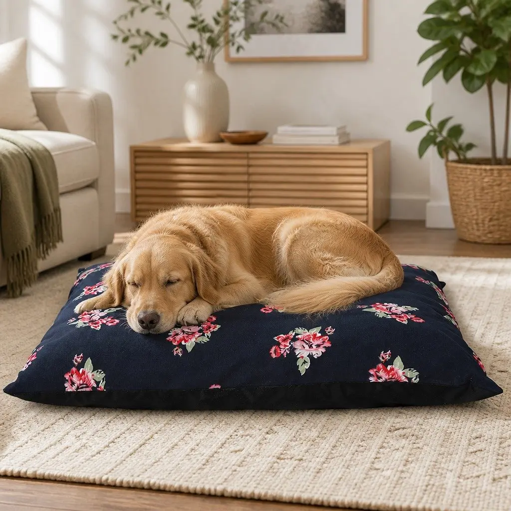 Large Dog Calming Bed with Washable Cover