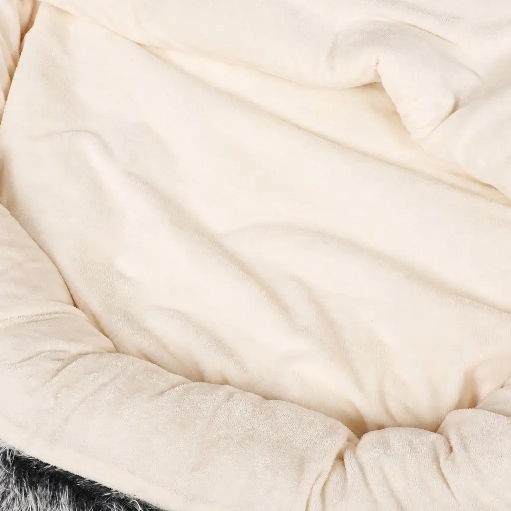 Warm Plush Cave Dog Cat Bed with Removable Cover