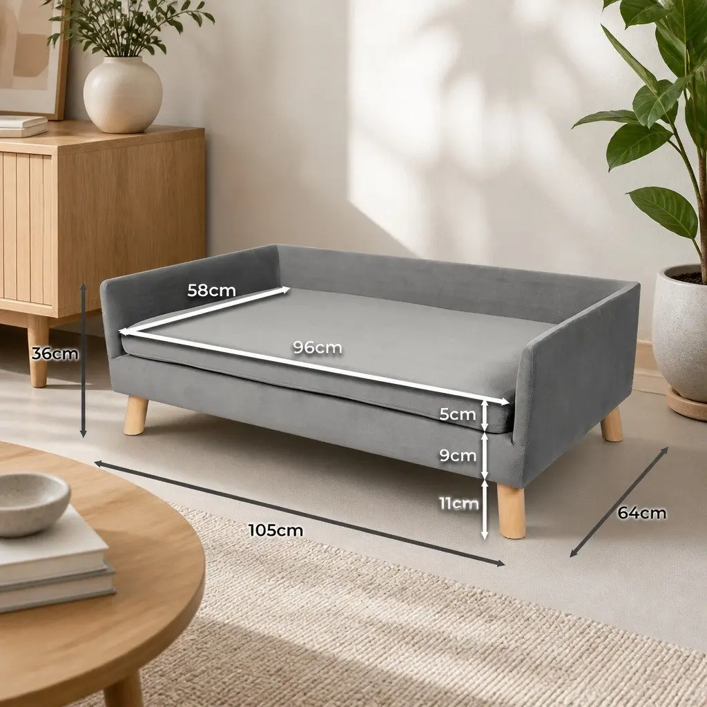 Pet Sofa Bed Dog Lounge Elevated Warm Soft Couch Small Medium Breeds Modern