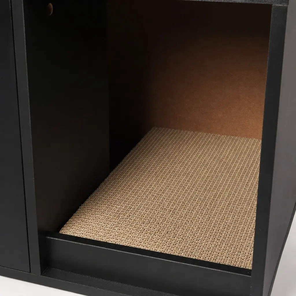 Wooden Cat Litter Box Enclosure with Scratching Board