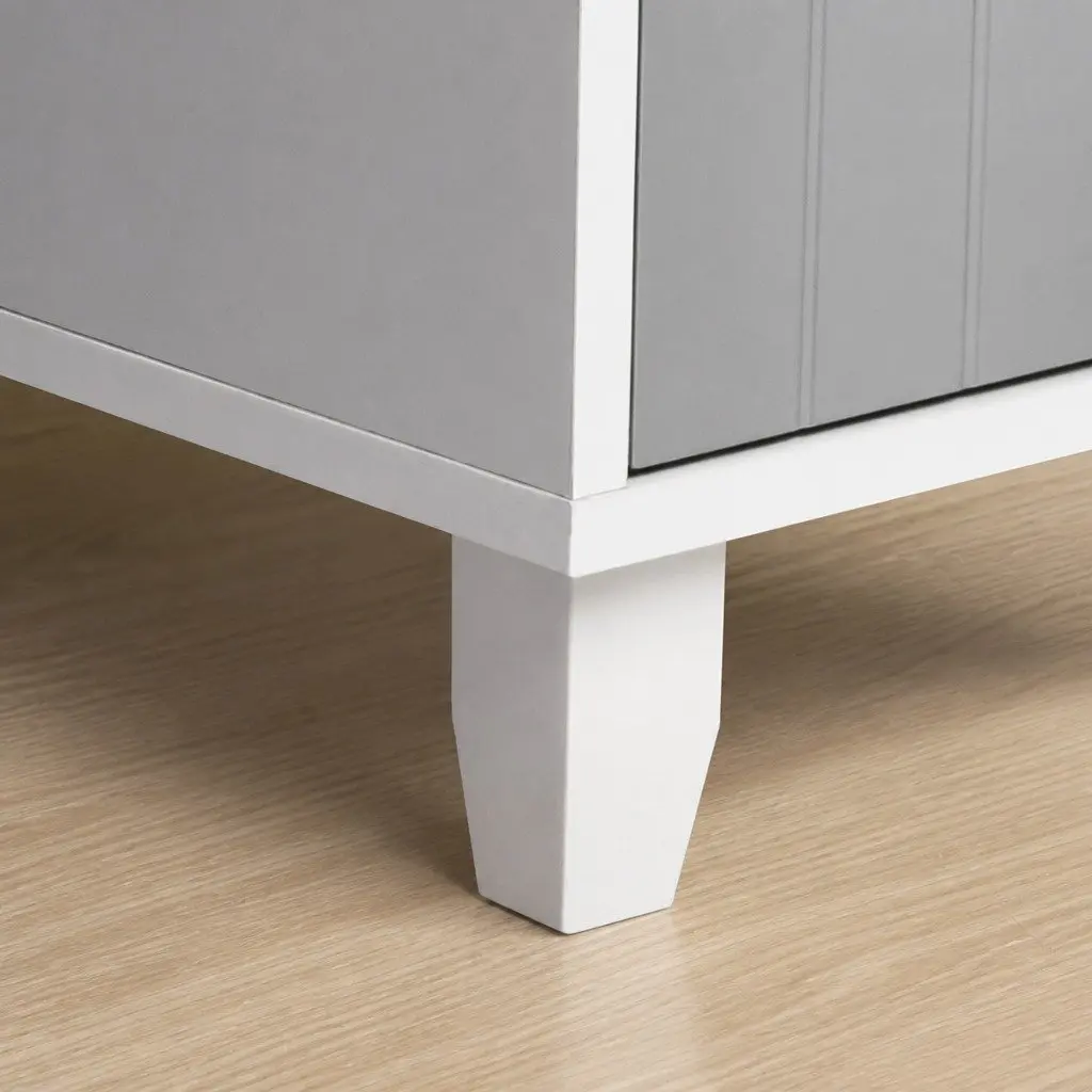Cat Litter Box Enclosure Cabinet Wooden MDF Grey Indoor Side Table