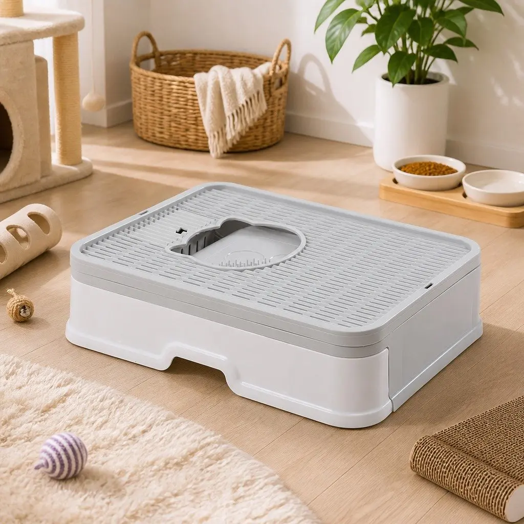 Foldable Cat Litter Box with Removable Drawer