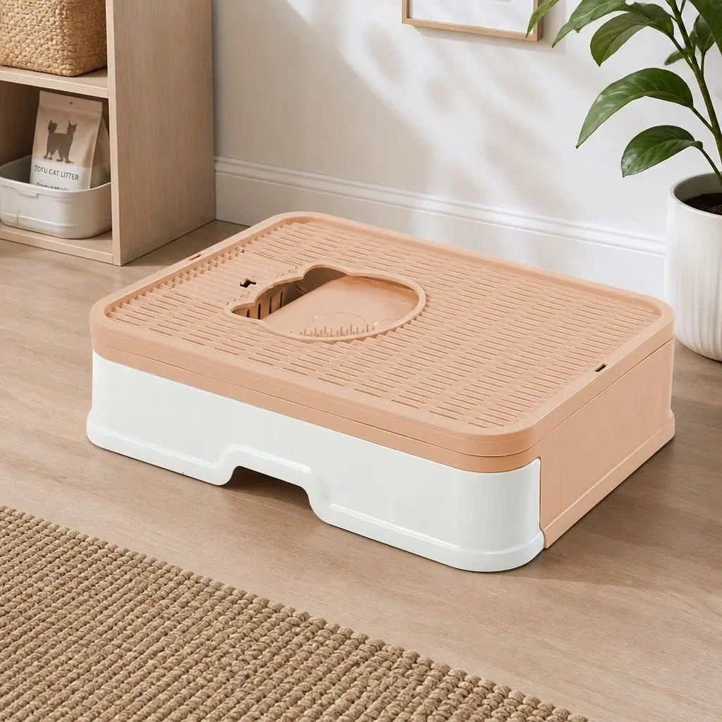 Foldable Cat Litter Box with Removable Drawer