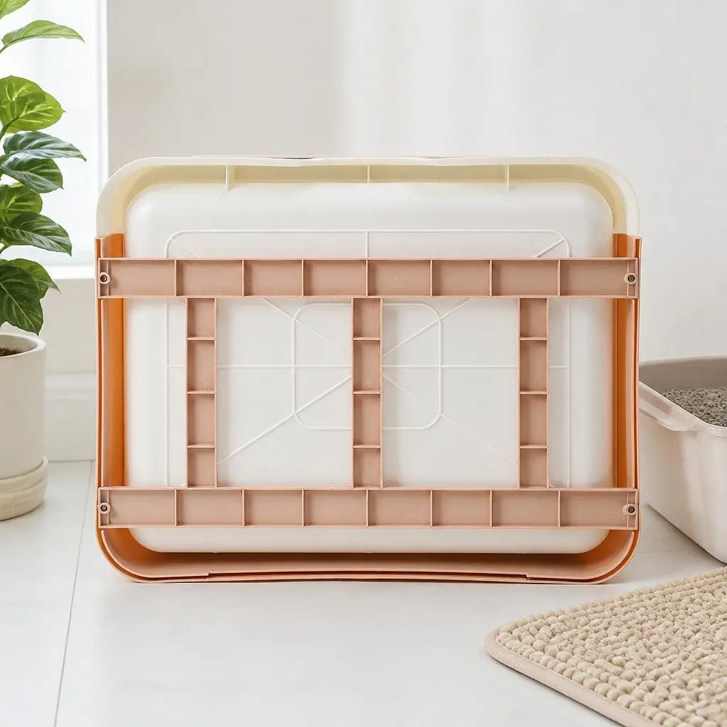 Foldable Cat Litter Box with Removable Drawer