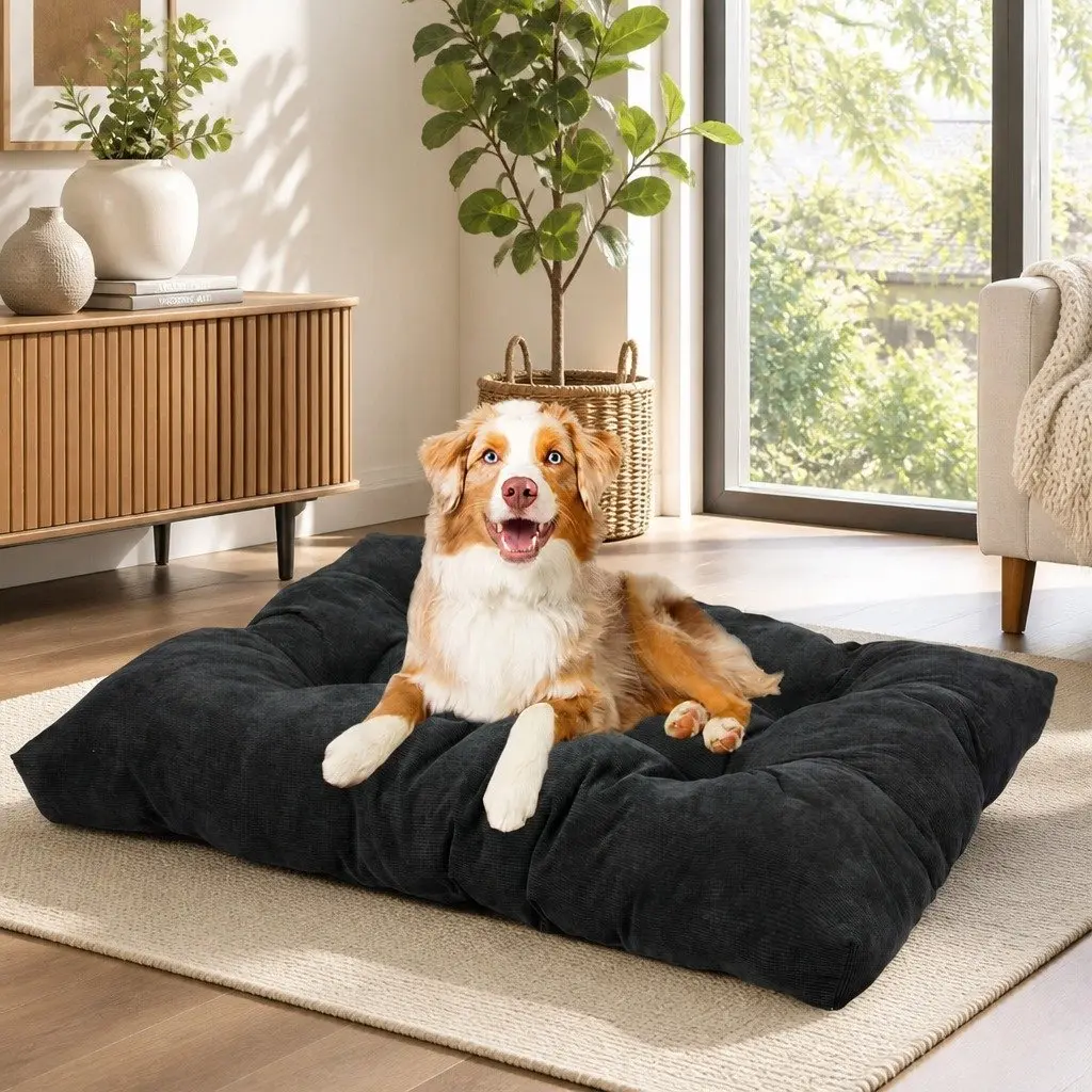 Pet Cushion Tufted Polyester Large Dark Grey