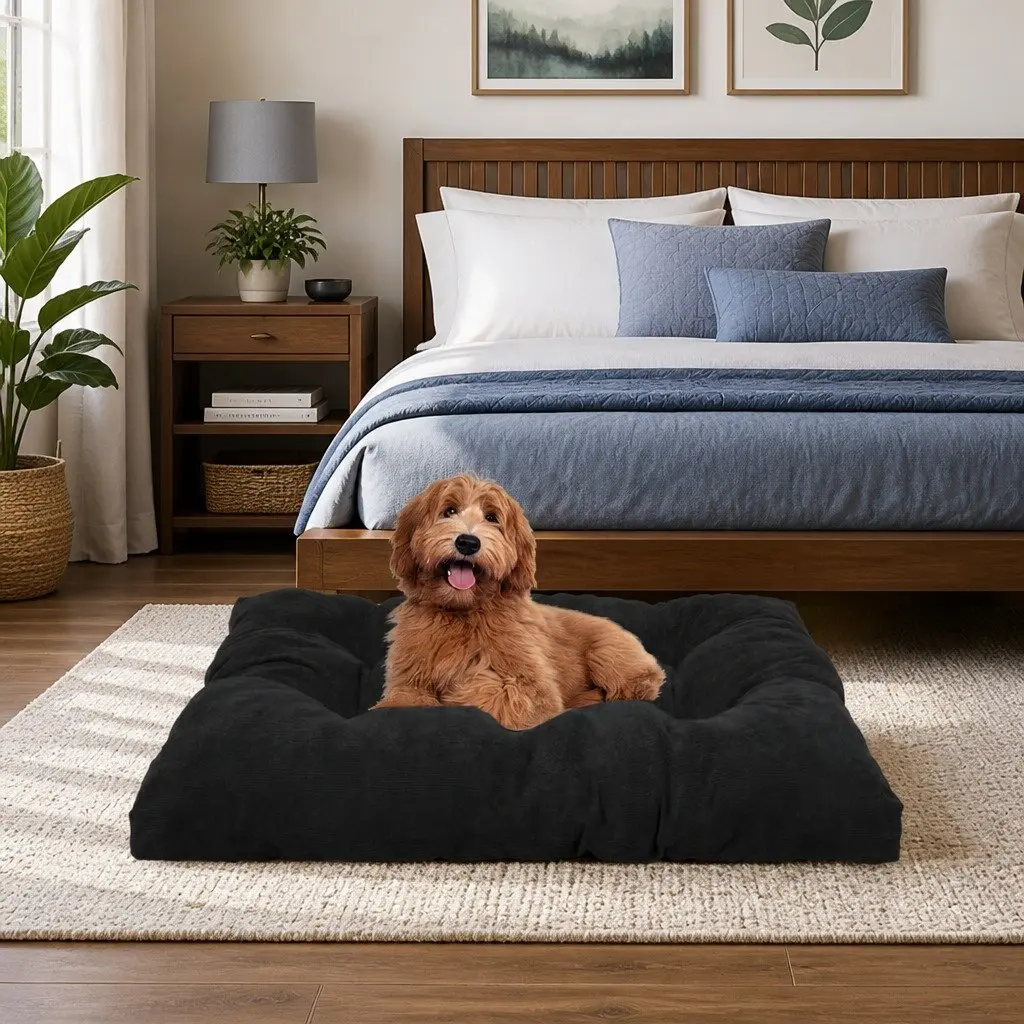 Medium Tufted Pet Calming Bed for Dogs and Cats