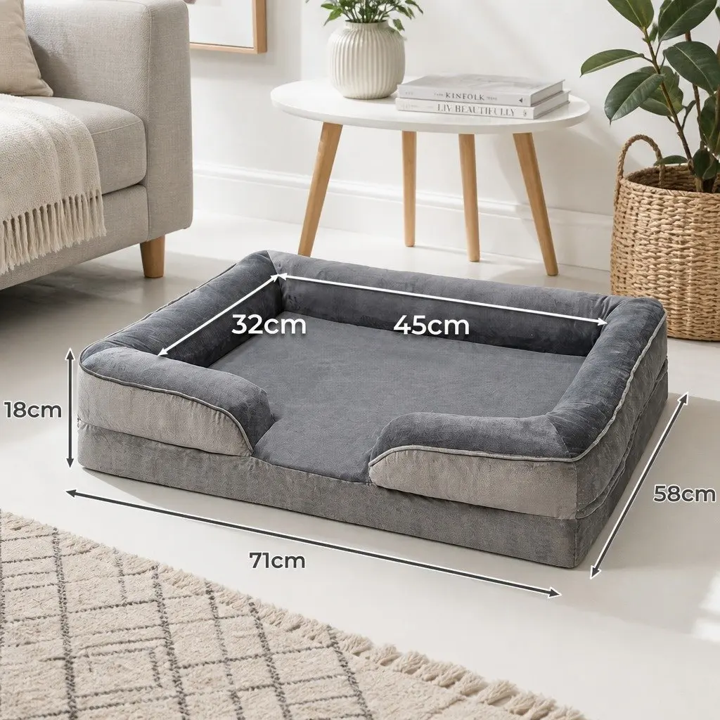 Orthopaedic Memory Foam Pet Sofa Bed for Medium Pets