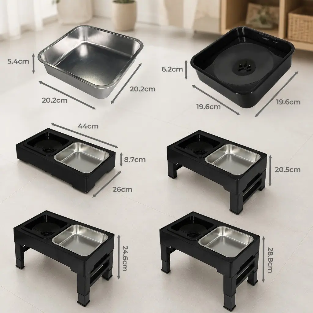 Adjustable Elevated Pet Feeder for Dogs and Cats