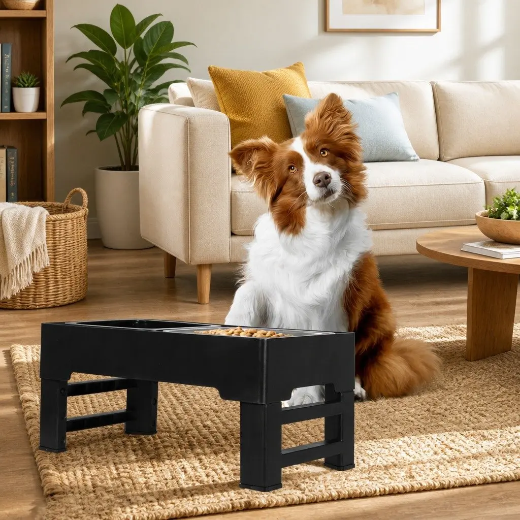 Adjustable Elevated Pet Feeder for Dogs and Cats