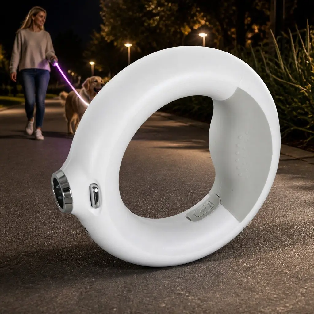 LED Dog Leash with USB Rechargeable Light