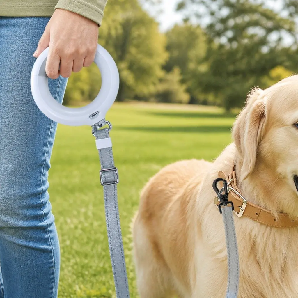 LED Dog Leash with USB Rechargeable Light