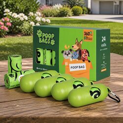 Compostable Dog Poop Bags Biobased Waste Cleanup Dispenser Jasmine Scented Pet