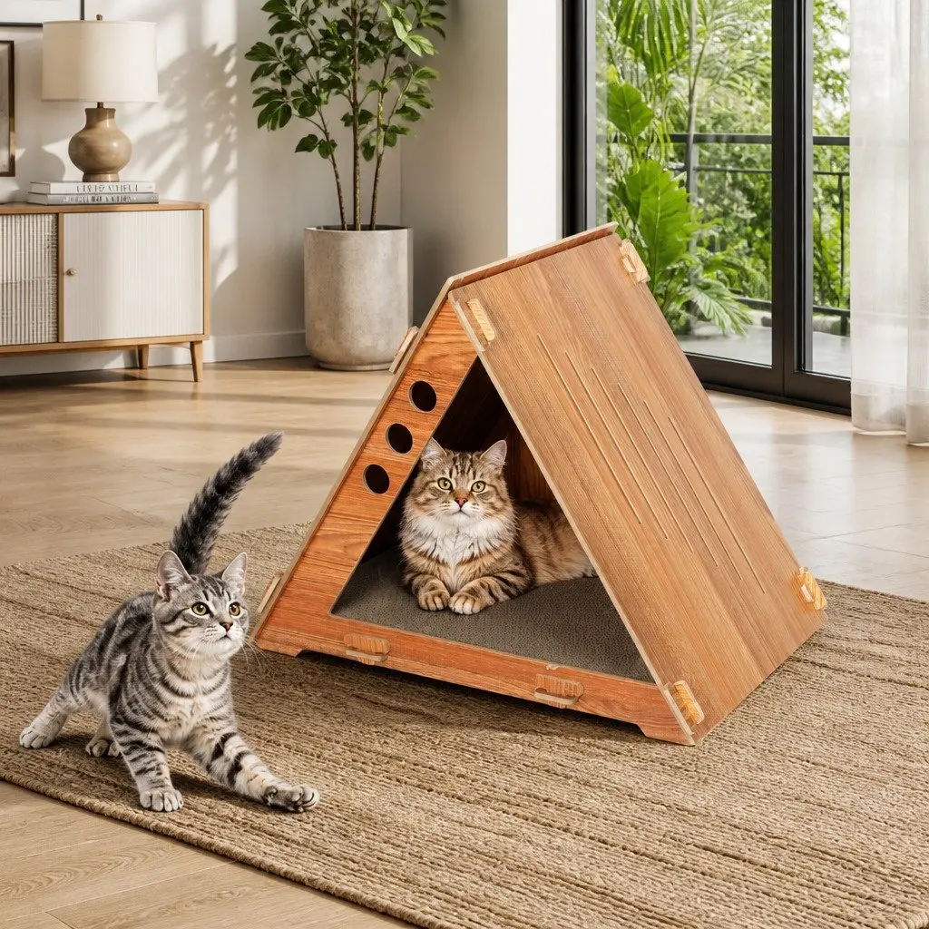 Cat Scratching Board Cardboard Corrugated 48cm x 35cm x 39cm Brown