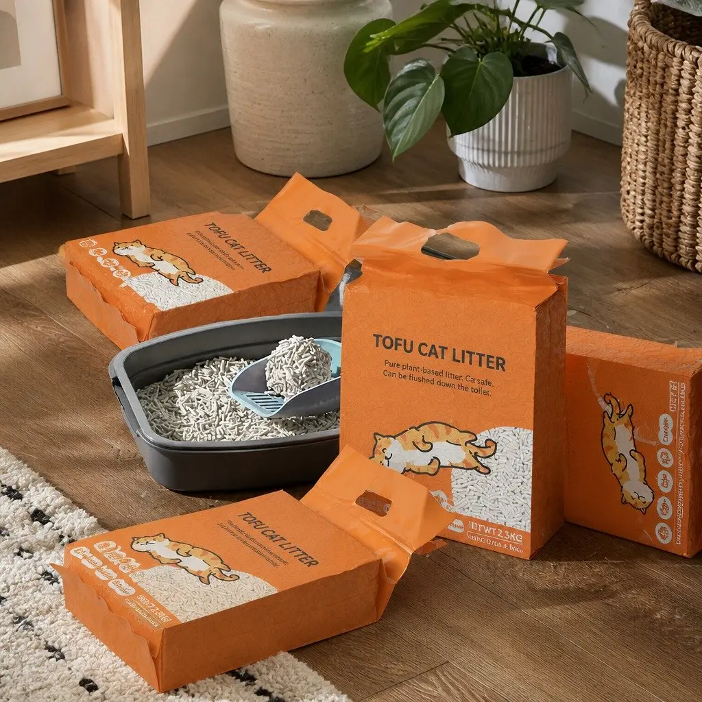 Tofu Cat Litter Biodegradable 2.5kg Natural Clumping Dust-Free Flushable Odour Control