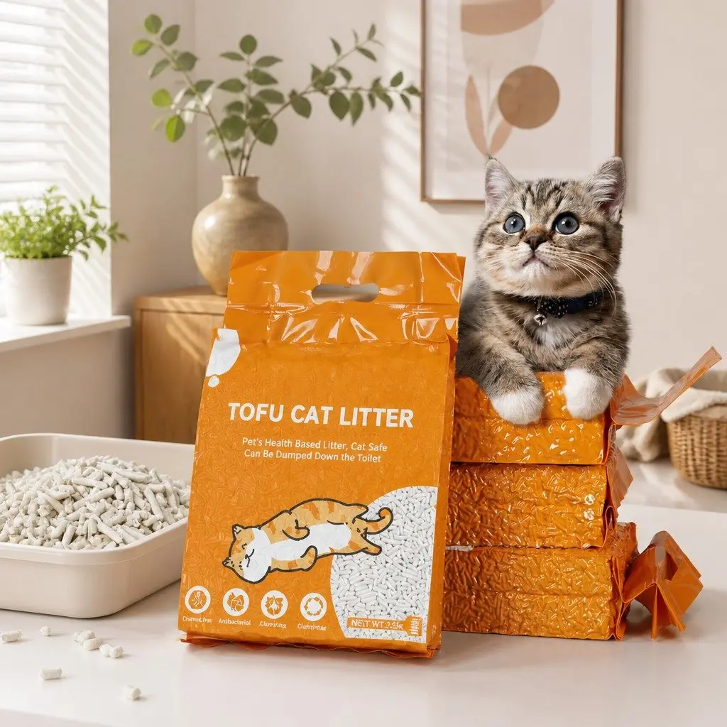 Tofu Cat Litter Biodegradable 2.5kg Natural Clumping Dust-Free Flushable Odour Control