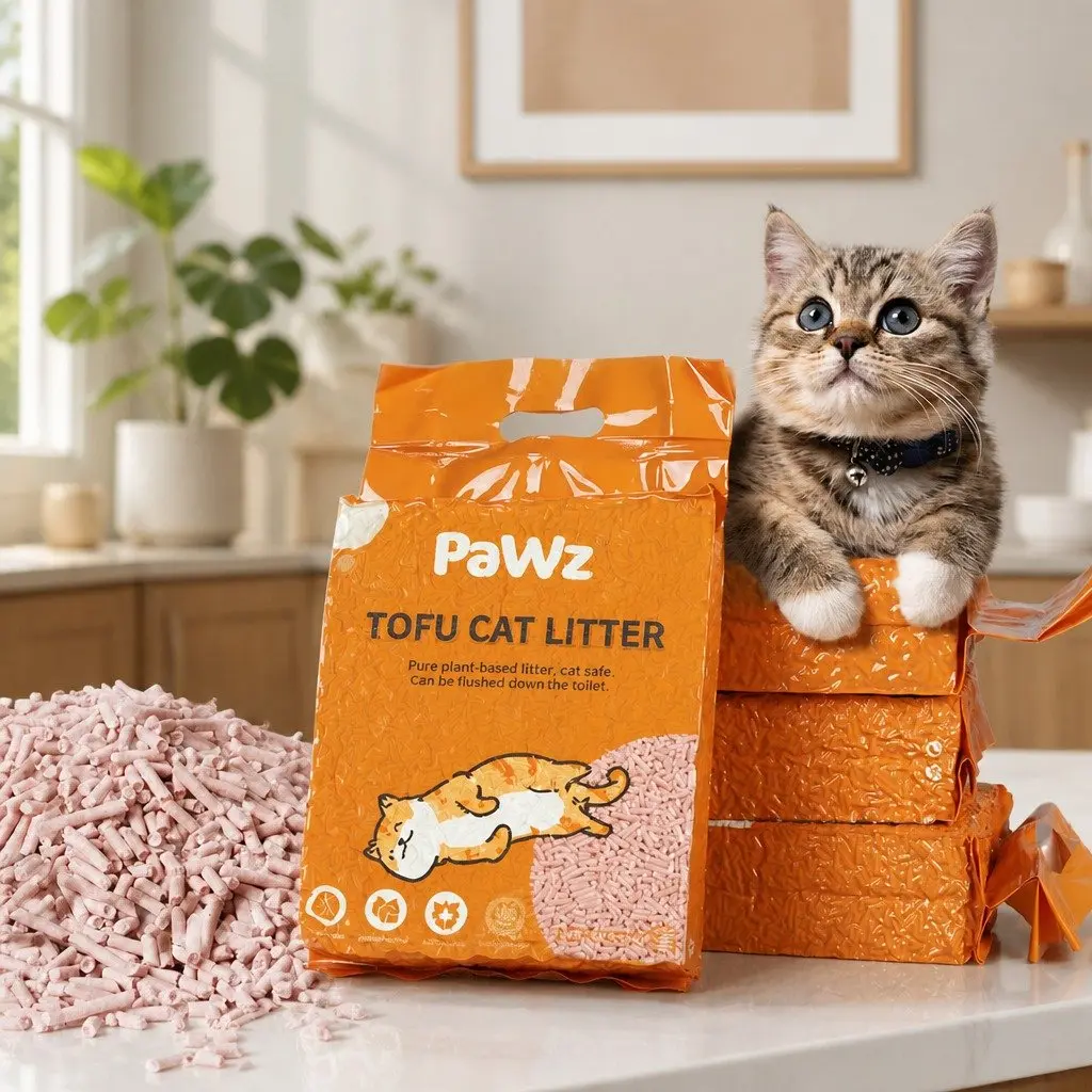 Biodegradable Peach Scent Tofu Cat Litter with Clumping Action