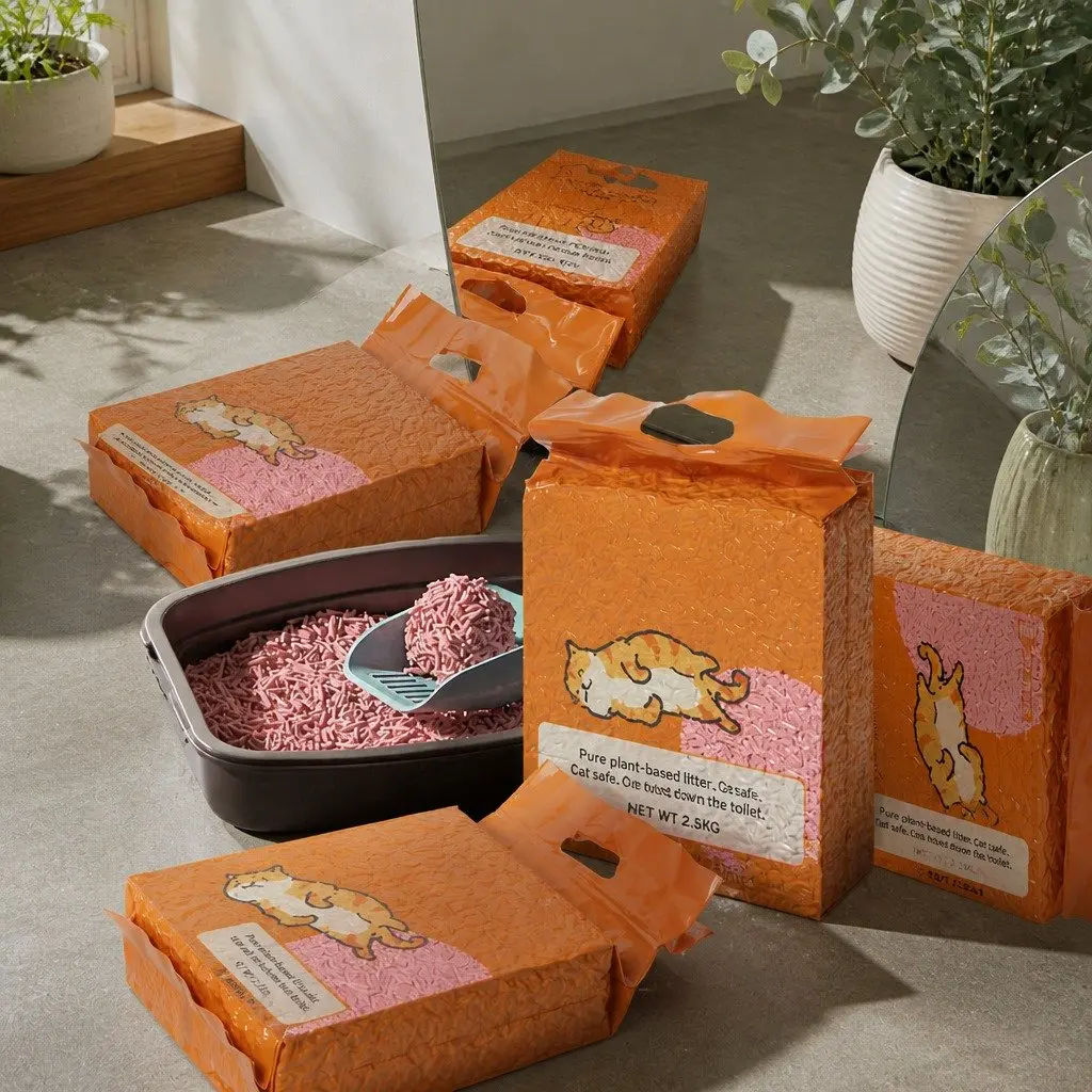 Tofu Cat Litter Biodegradable 2.5kg Watermelon Scent Clumping Flushable 12 Bags