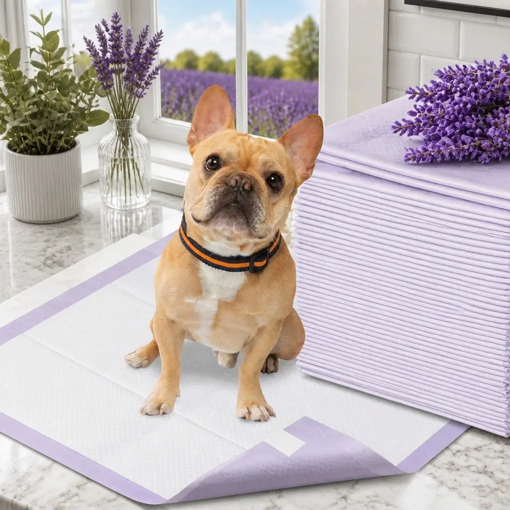 Dog Training Pad Non-Woven Fabric 60x60cm Absorbent Lavender Scent Odour Control