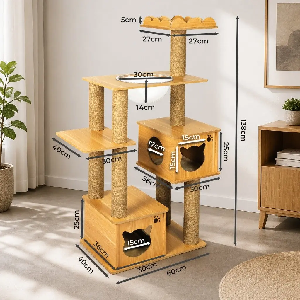 Multi-Level Cat Tree with Scratching Posts