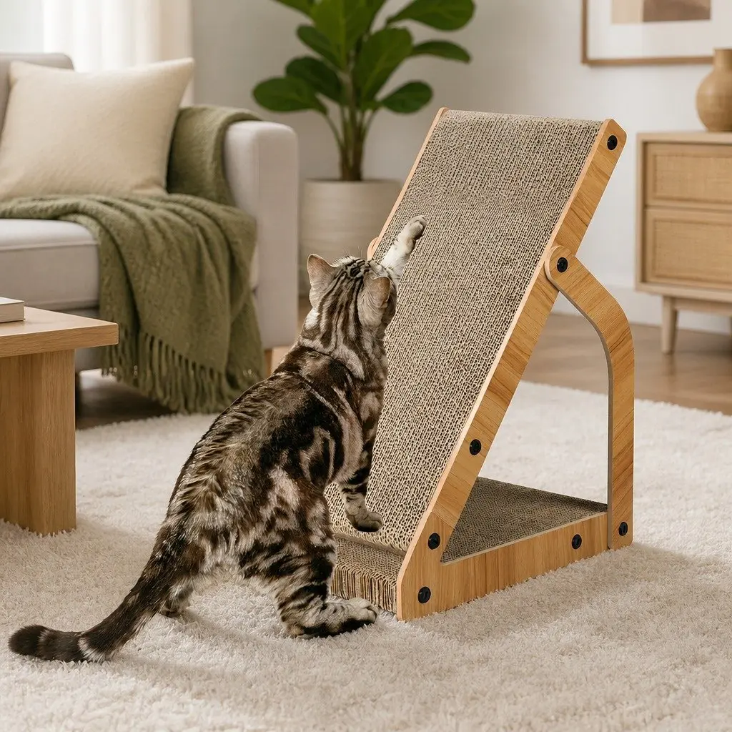 Cat Scratching Board with MDF and Cardboard