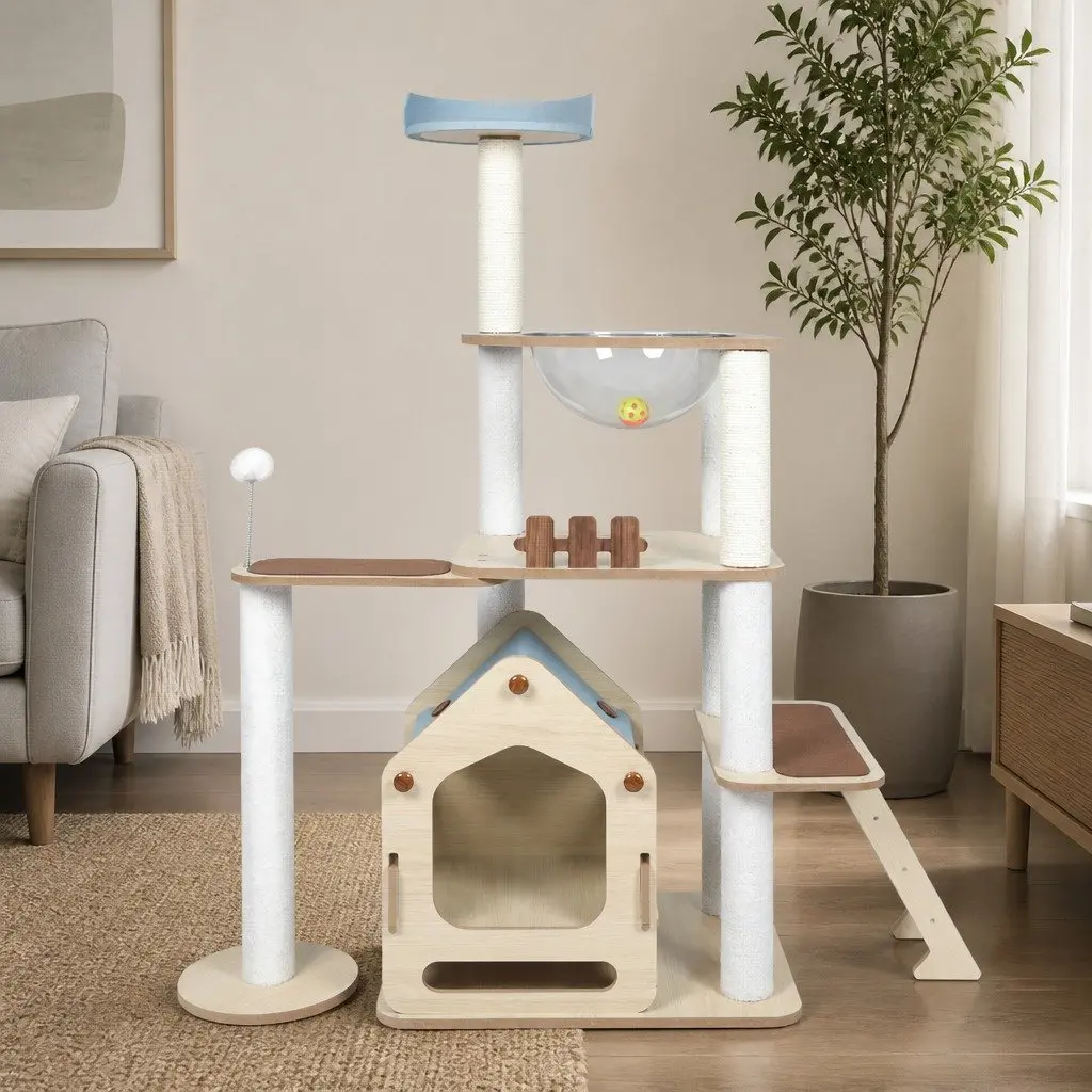Cat Tree Tower with Sisal-Wrapped Posts