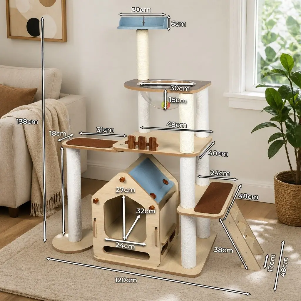 Cat Tree Tower with Sisal-Wrapped Posts