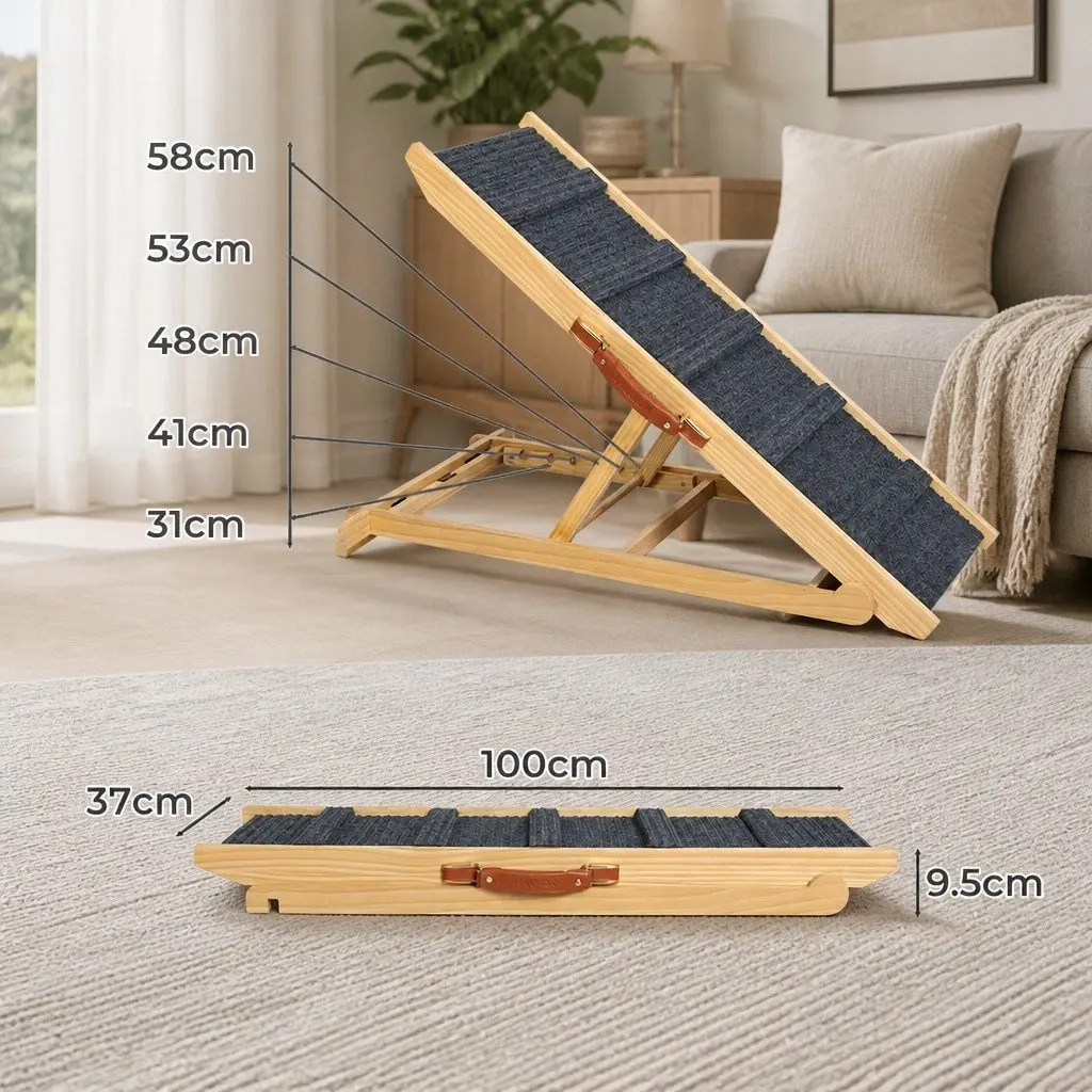 Adjustable Pet Ramp with 5 Height Settings