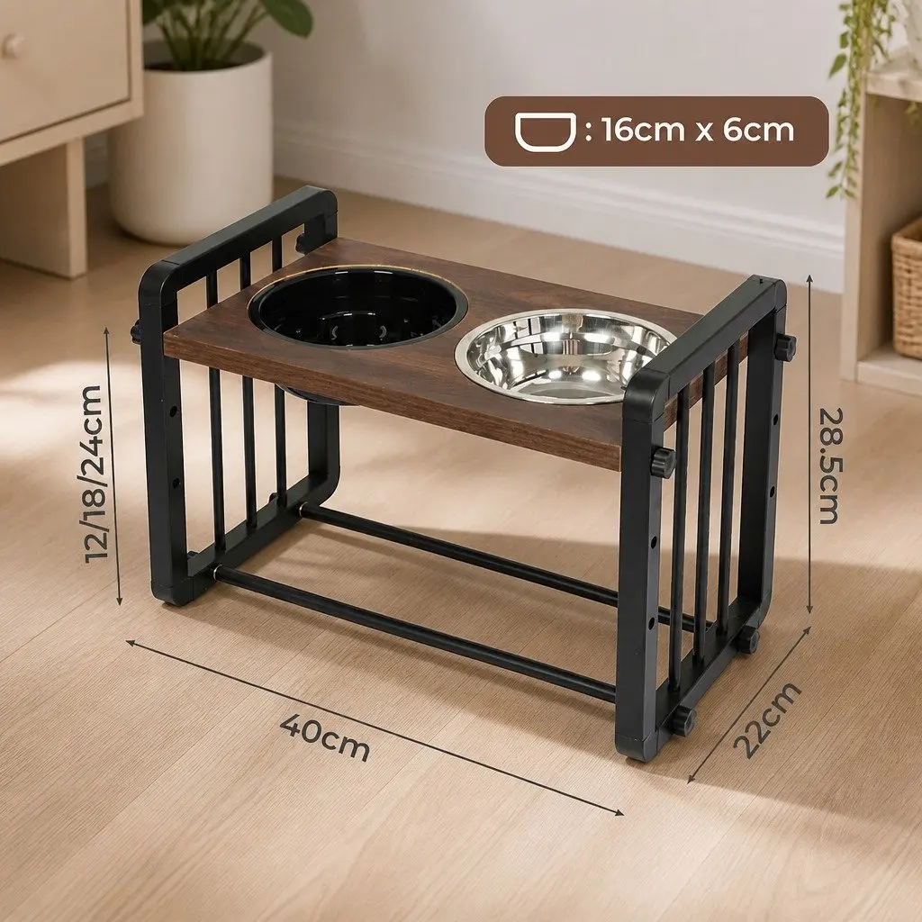 Adjustable Height Pet Feeder for Dogs and Cats