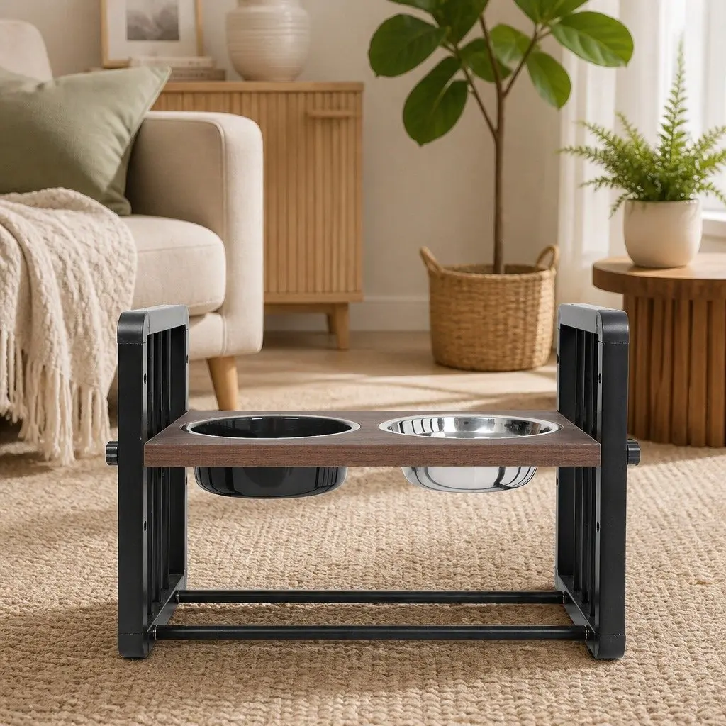 Adjustable Height Pet Feeder for Dogs and Cats