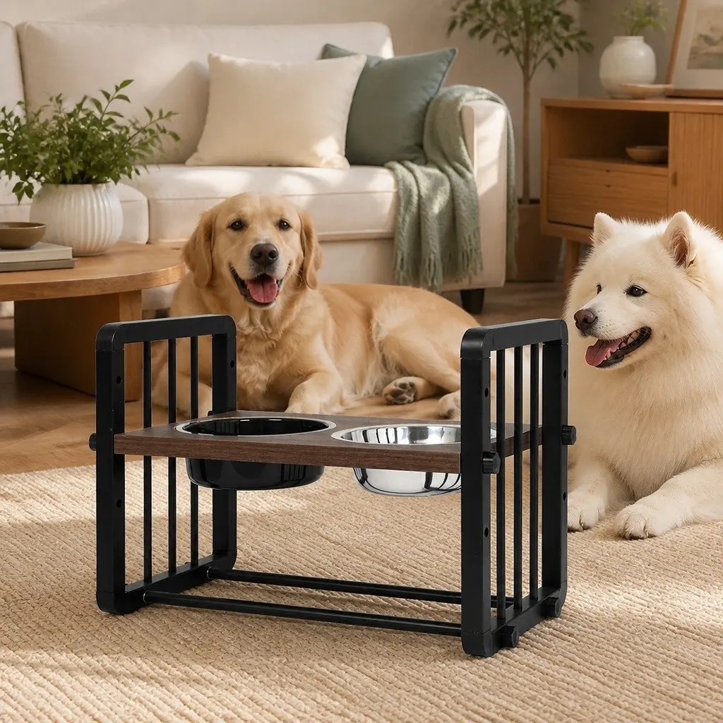 Adjustable Height Pet Feeder for Dogs and Cats
