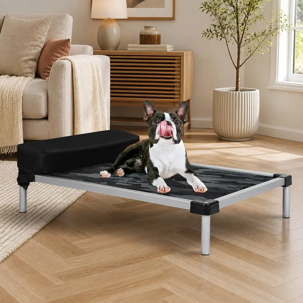 Medium Raised Pet Bed with Camouflage Mesh
