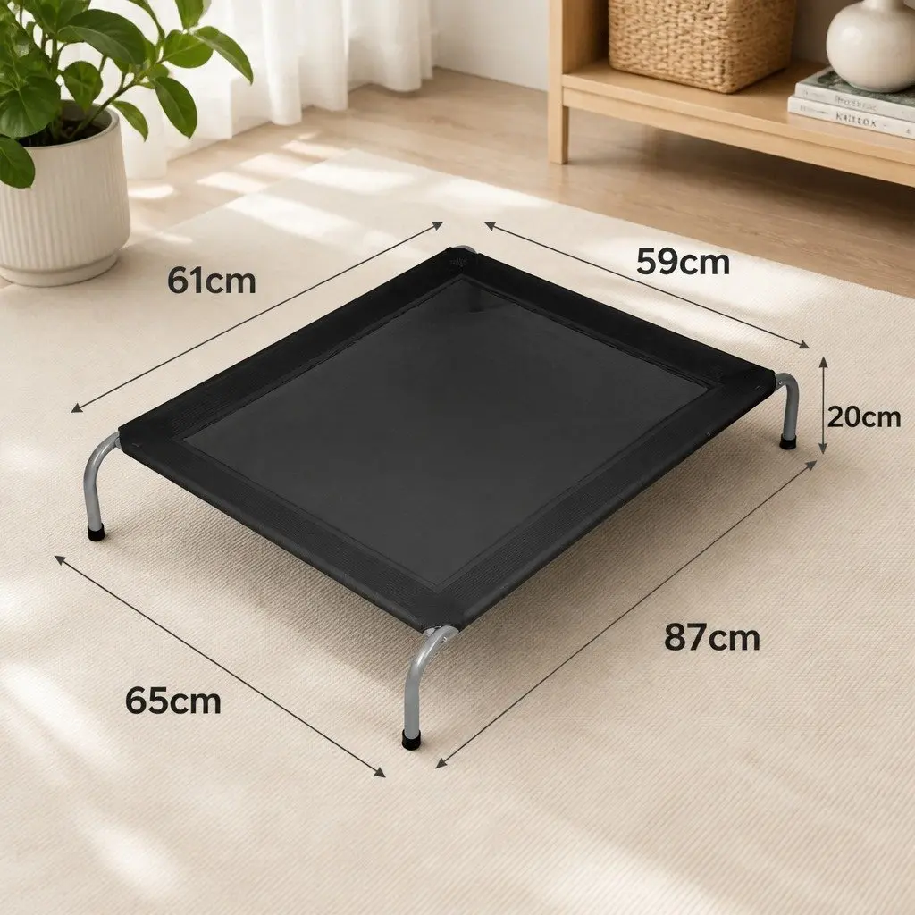 Pet Bed Elevated Mesh Medium Black