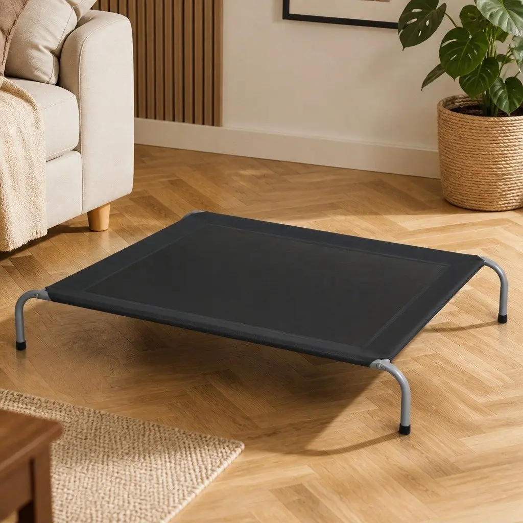 Pet Bed Elevated Mesh Medium Black