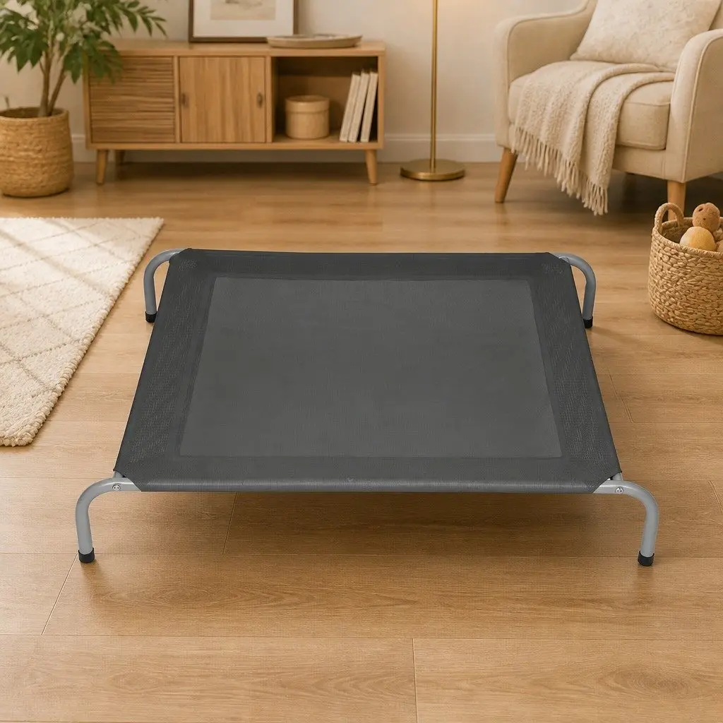Elevated Pet Bed for Dogs and Cats, Medium Grey