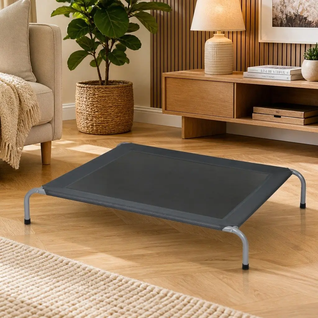 Elevated Pet Bed for Dogs and Cats, Medium Grey