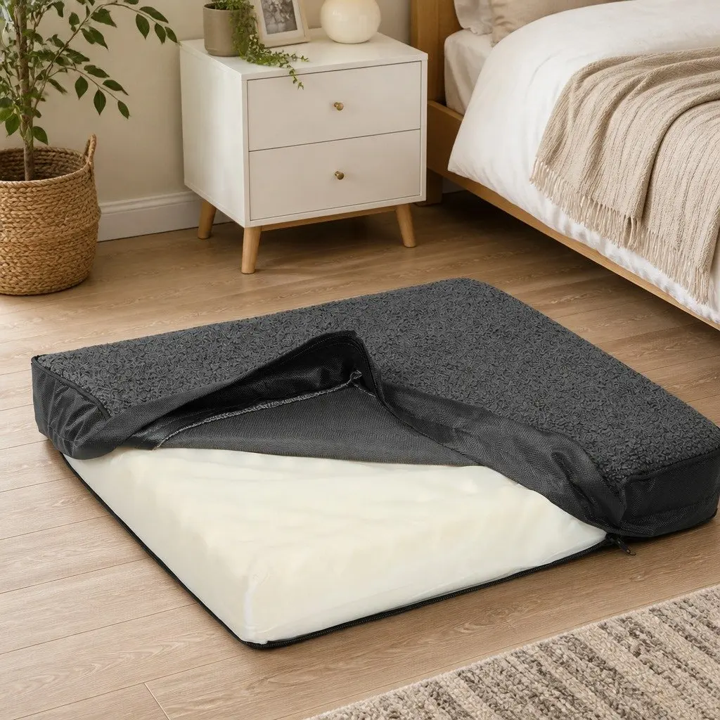 Orthopedic Pet Bed Oxford Cloth Foam 90cm x 60cm Grey