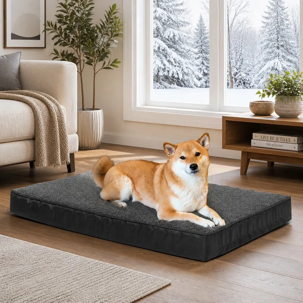 Orthopedic Pet Bed Oxford Cloth Foam 90cm x 60cm Grey