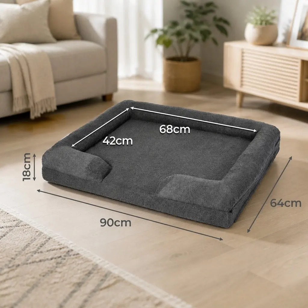 Orthopaedic Memory Foam Pet Sofa Bed with Raised Rim