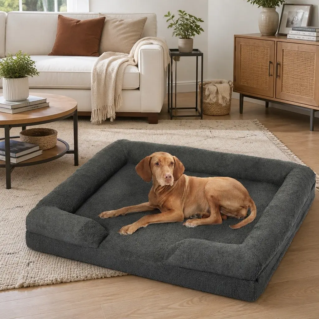 Orthopaedic Memory Foam Pet Sofa Bed with Raised Rim
