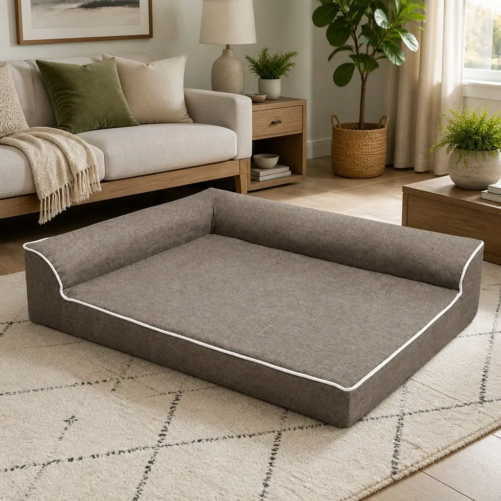 XL Orthopedic Dog Bed with L-Shaped Bolster