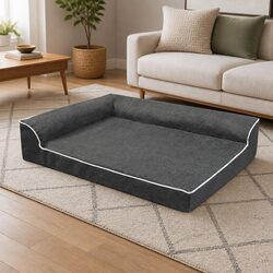Orthopedic Dog Bed M Grey Memory Foam Pet Sofa Removable Washable Cover
