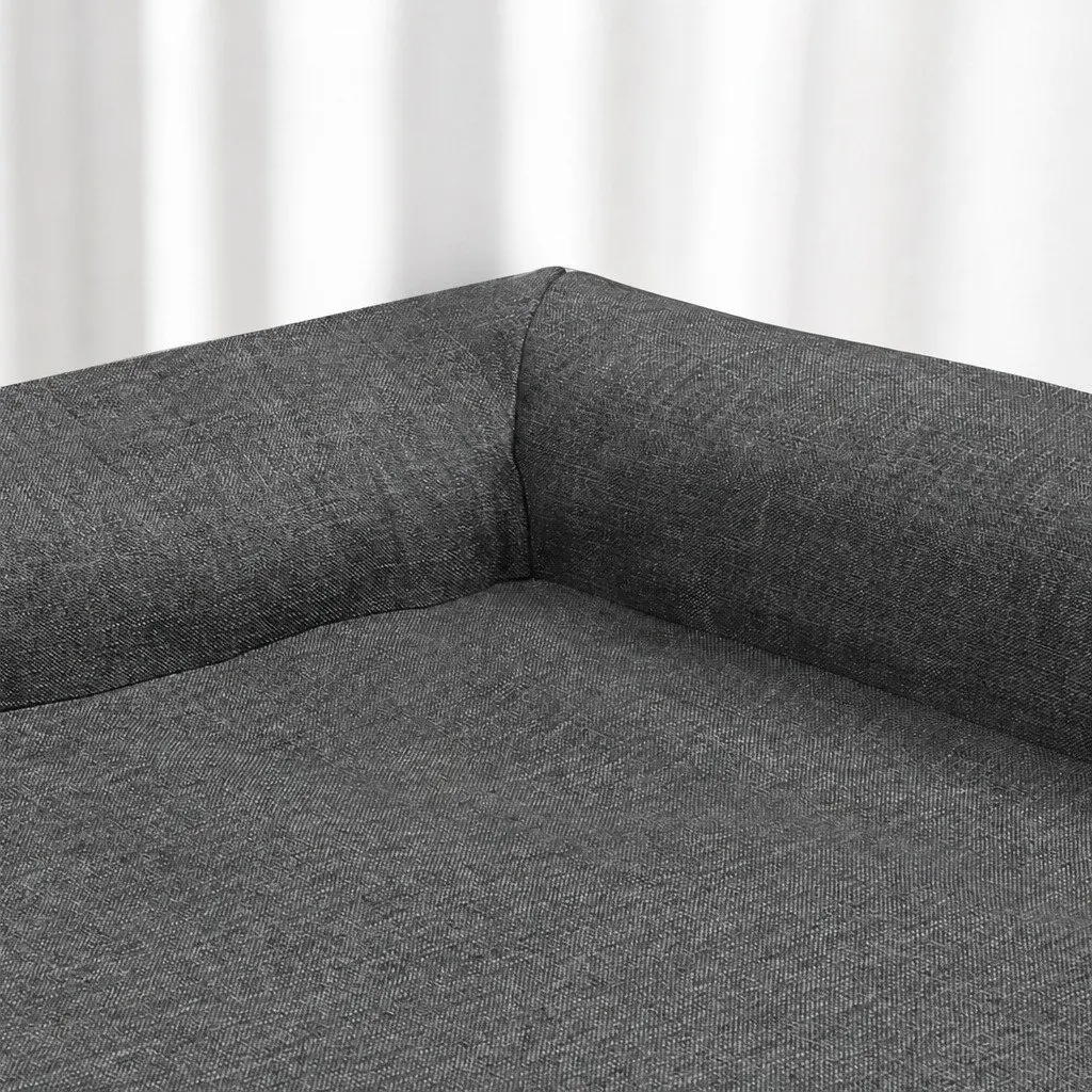 Orthopedic Dog Bed Memory Foam XXL L-Shaped Bolster Grey 122cm x 89cm x 19cm