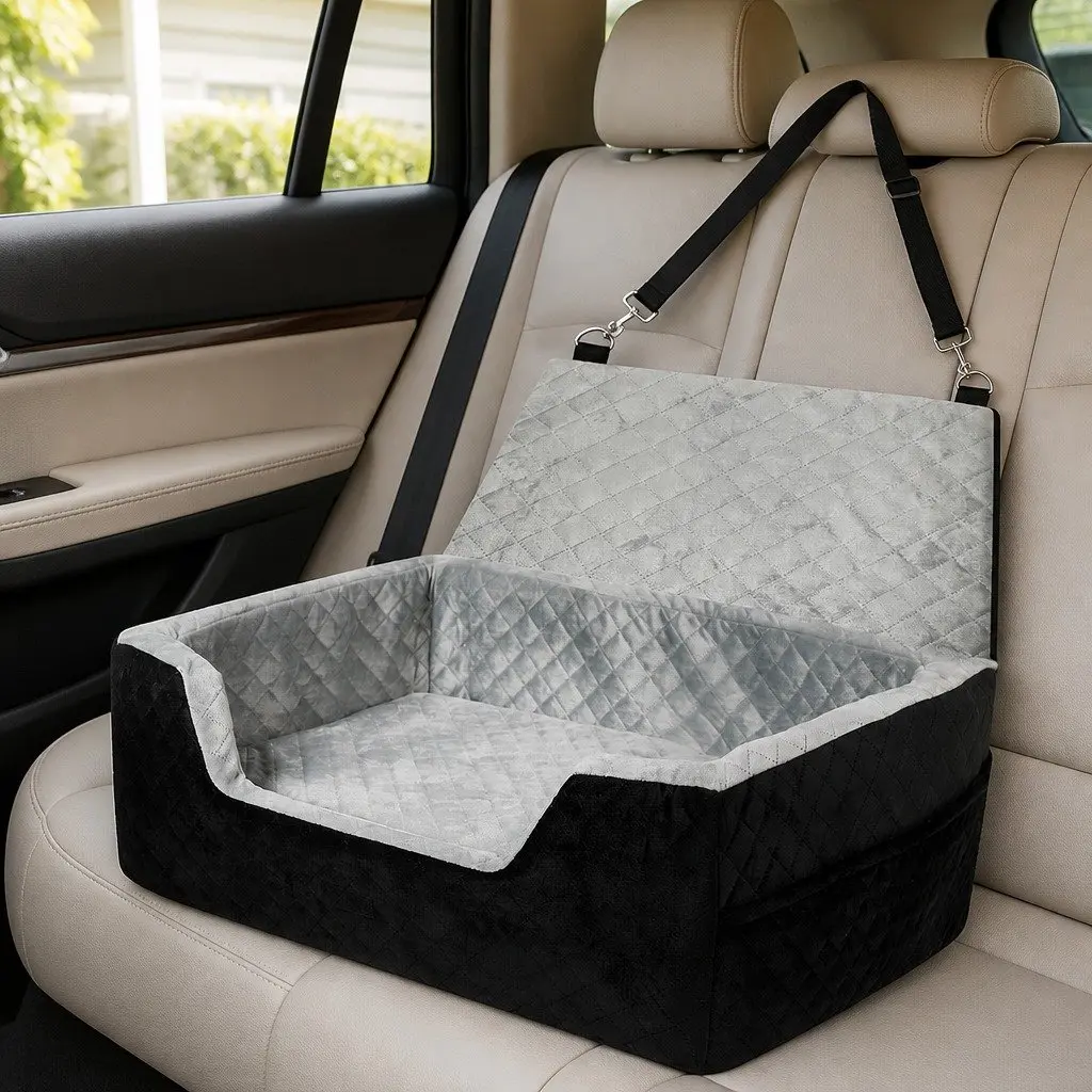 Dog Car Booster Seat with Safety Strap